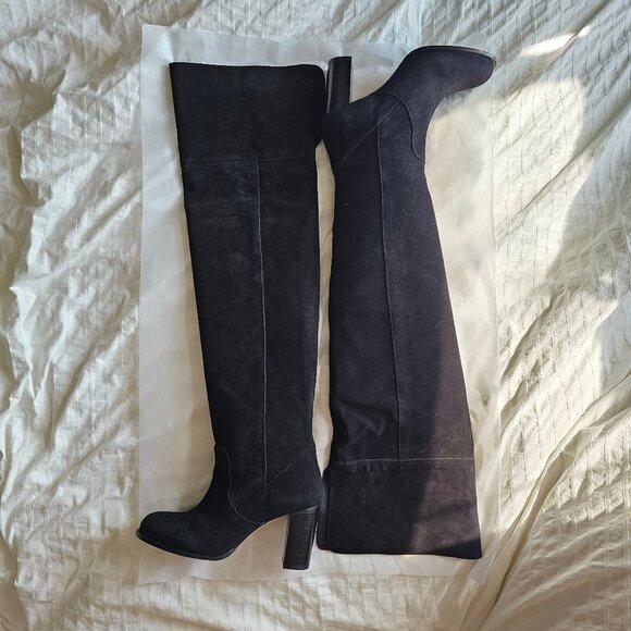 New Topshop Control Over The Knee Suede Boots - 2014 - Black - Sz UK 5 / 38 EU / - Picture 2 of 16